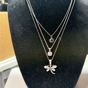 Silver Layered Necklace‎ Set